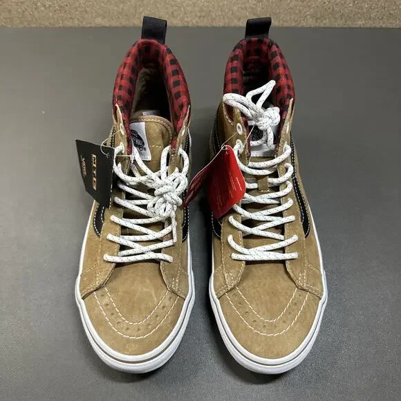 Vans Sk8 Hi MTE Shoes Mens 7 Brown Red Plaid Primaloft All  display picture 1